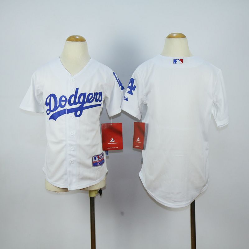 Youth Los Angeles Dodgers Blank White MLB Jerseys->youth mlb jersey->Youth Jersey